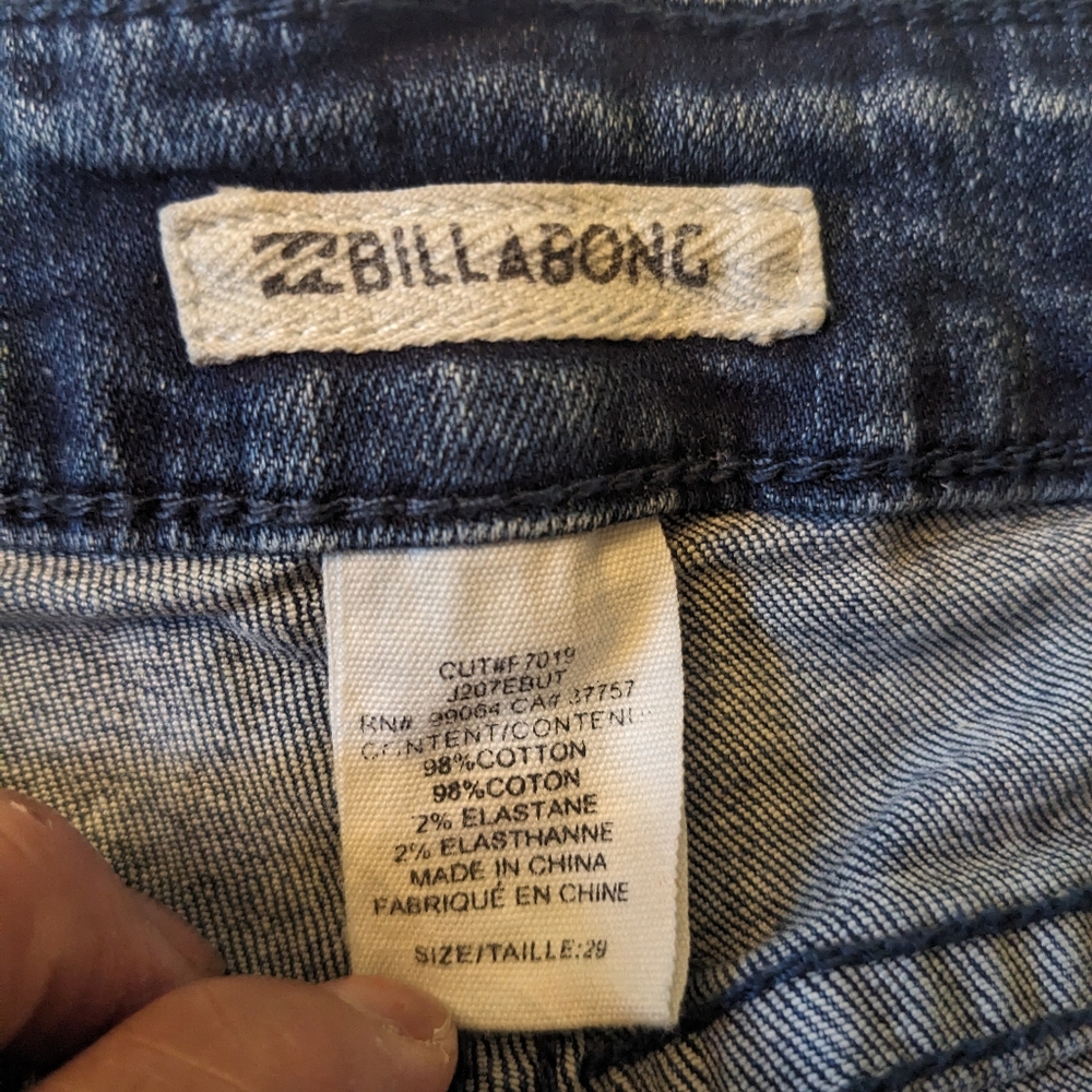 Billabong Button Fly Denim Distressed Shorts - image 5